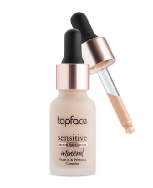 Тональный крем на минеральной основе Sensitive serum foundation Topface 001 Rose Vanilla 15 мл