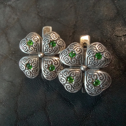 Серьги короткие "Клевер удачи"