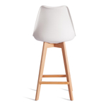 Стул барный TULIP BAR (mod. C1014H-1) / 1 шт. в упаковке пластик/дерево, 42 х 47,5 х 104 см, White (Белый) 70029/ натуральный