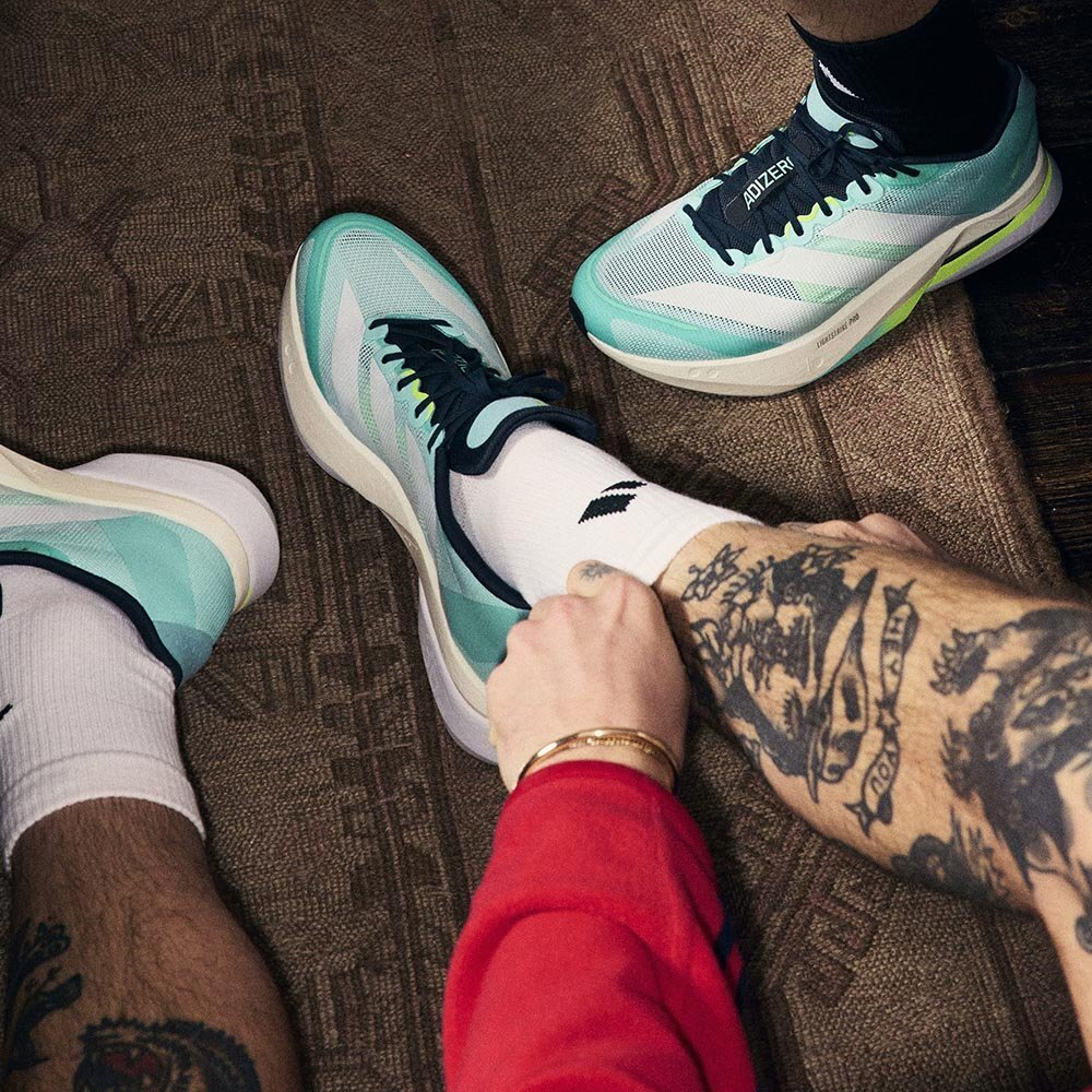 Кроссовки для бега мужские adidas Adizero Boston 13 Бирюзово-Белые