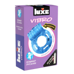 Голубое эрекционное виброкольцо Luxe VIBRO «Кошмар русалки» + презерватив (Цвет: голубой)