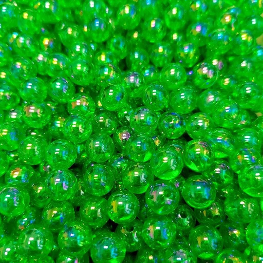 Бусины 10 мм ПЕРЛАМУТР (Изумруд) - 15 грамм