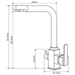 Смеситель для кухни Melodia della vita Perfetto латунь, с подкл.фильтра, картридж д.35мм хром, подводка 50см MDV30201