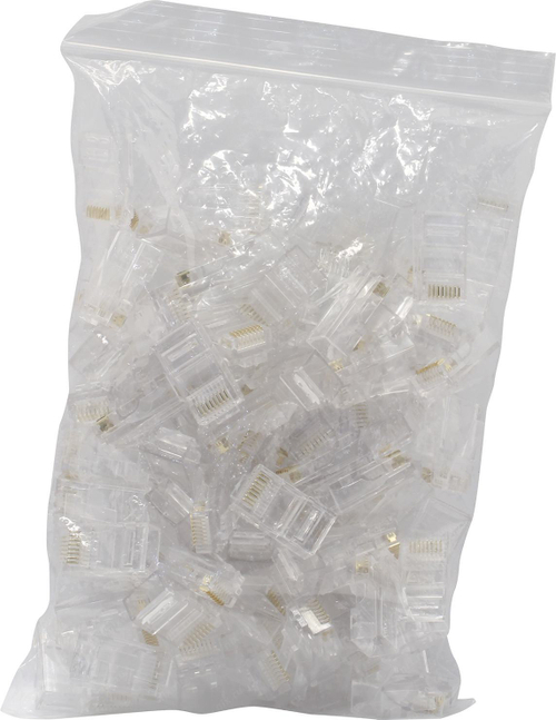 RJ-45 Коннектор Кат.5 <V> под одножильный кабель 1 штука