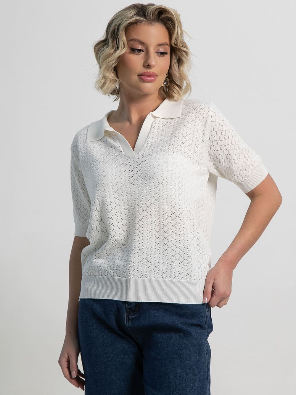 Поло Тихая роскошь (белое) Б15274-7М LT Collection