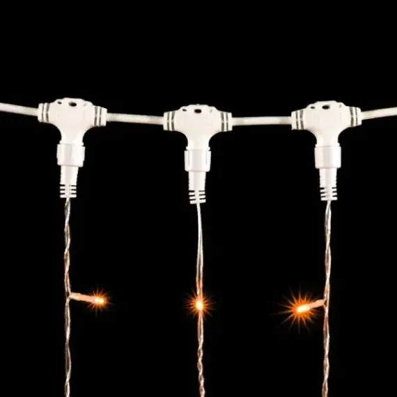 Светодиодный занавес 2*2 м., 400 желтых LED ламп, прозрачный провод ПВХ, LTC (PCL402-10-2Y)