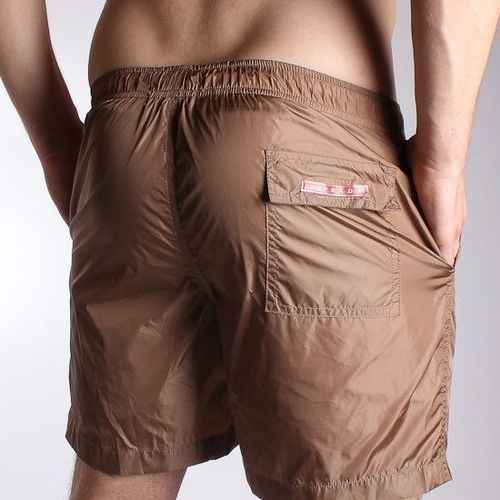 Мужские шорты пляжные коричневые  Prada Milano Classic Shorts