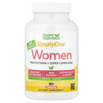 Super Nutrition, Simply One®, мультивитамины с суперкомплексами для женщин, без железа, 90 таблеток
