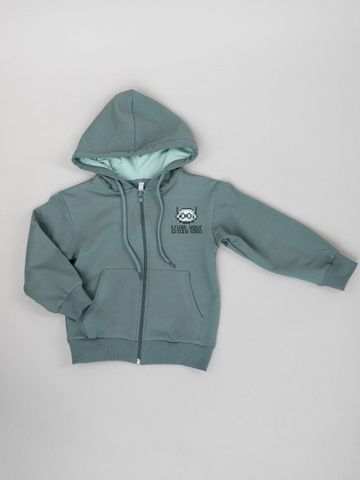 048_ОС25 Толстовка (пуловер) на молнии для мальчика, хаки