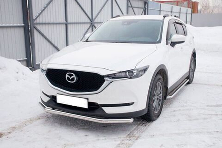 Защита переднего бампера (нержавейка) Mazda CX-5 (2017-2023) d57