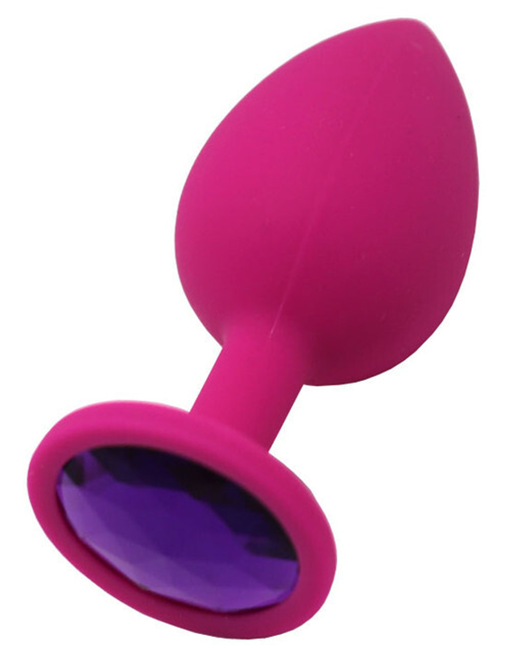 Средняя анальная пробка малиновая с фиолетовым кристаллом (Цвет: малиновый с фиолетовым)