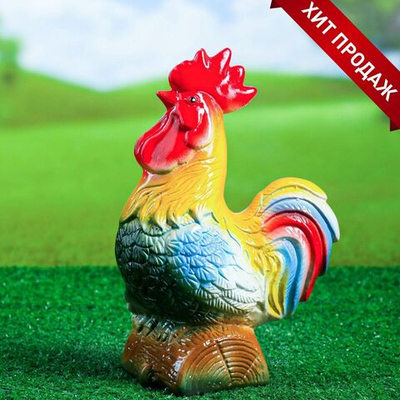 Садовая фигура «Петух на бревне» (Цвет: не задано)