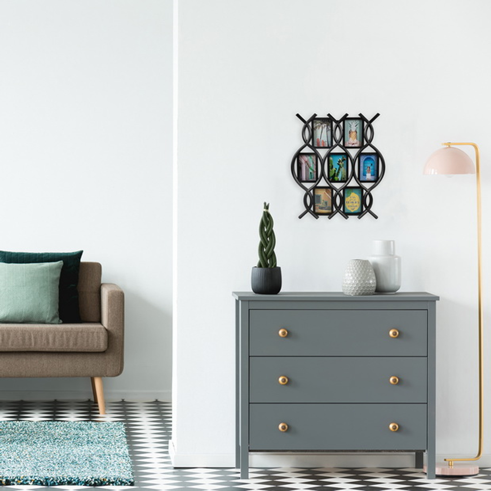 HENZO 82512 на 7 фото10х15 ( 57,5x51см) Rose пластик (черная) ф/рамка-галерея