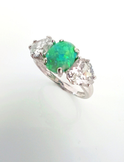 Кольцо Эстерелла, серебро 925 проба, опал синтетический, фианит/Ф