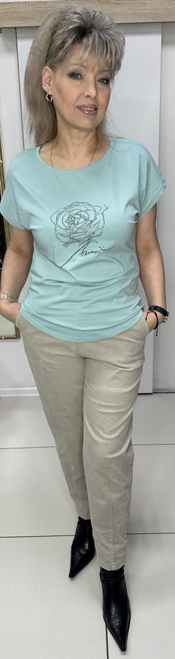 Бежевые брюки из микро вельвета