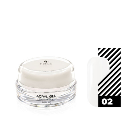 Акрил-гель POLE №02 (полигель, акригель) белый (15 мл)