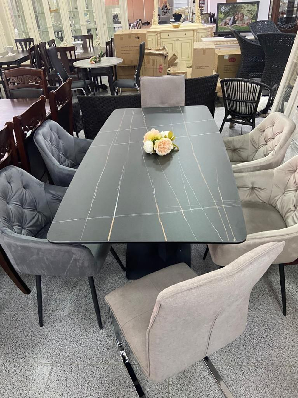 Стол DT-2017 черная керамика MR32 (180)