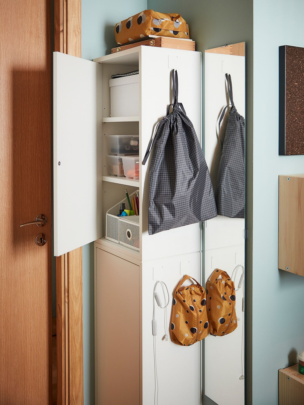 IKEA RENSARE  (ИКЕА РЕНСАРЕ)  -  Мешок, клетчатый/черный, 30x40 см/8 л