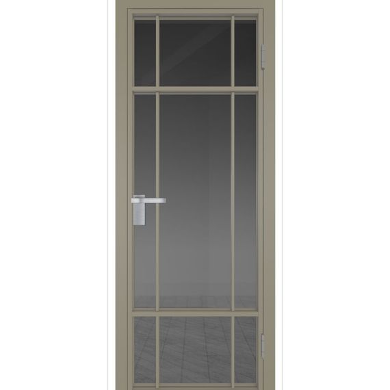 Межкомнатная дверь алюминиевая Profil Doors 8AG никель матовый остеклённая