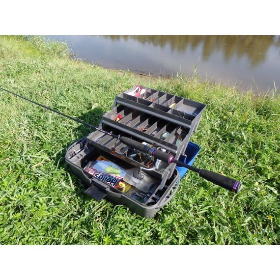 Ящик рыболова Helios трехполочный синий