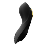 Чёрный вибромассажёр в трусики 8,5см с насадкой и пультом ДУ + управление через приложение Zalo Aya Wearable Vibrator Obsidian Black