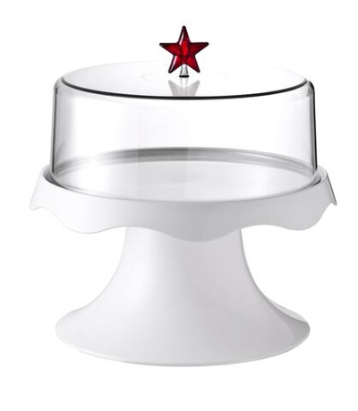 Тортовница на ножке подарочная средняя merry tray, белая