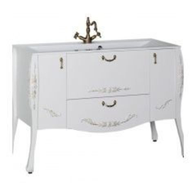 Тумба с раковиной Aquanet Виктория 120 белый/золото