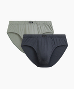 Мужские трусы слипы классика Atlantic, набор 2 шт., хлопок, светло-зеленые + графитовые, 2RMP-006