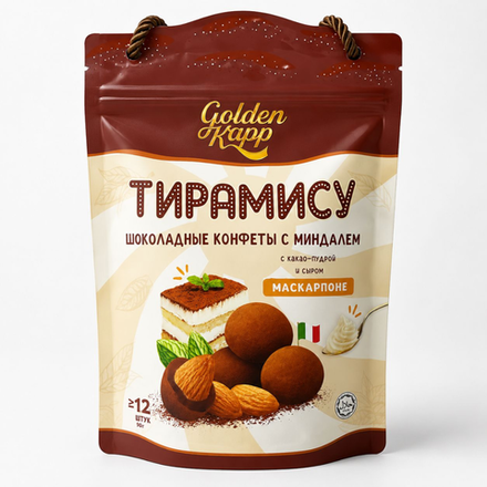Конфеты Golden Kapp Тирамису с миндалем 90 гр