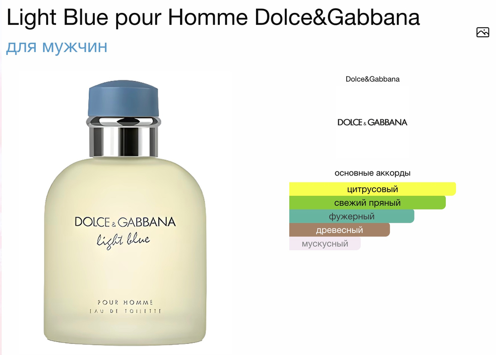 D&G Light blue Pour homme (мужские)