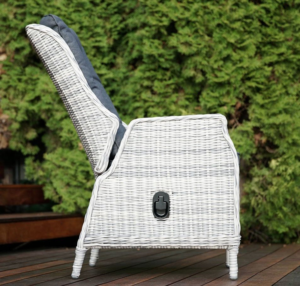 Регулируемое кресло «Верона» из искусственного ротанга, цвет светло-серый