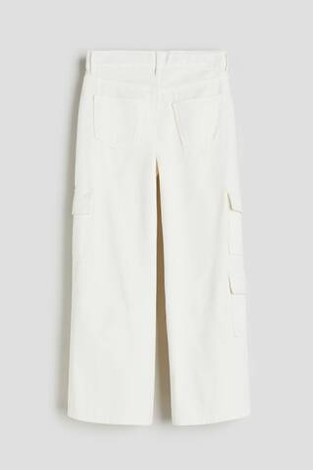 H&M Джинсы карго Wide Leg, белый