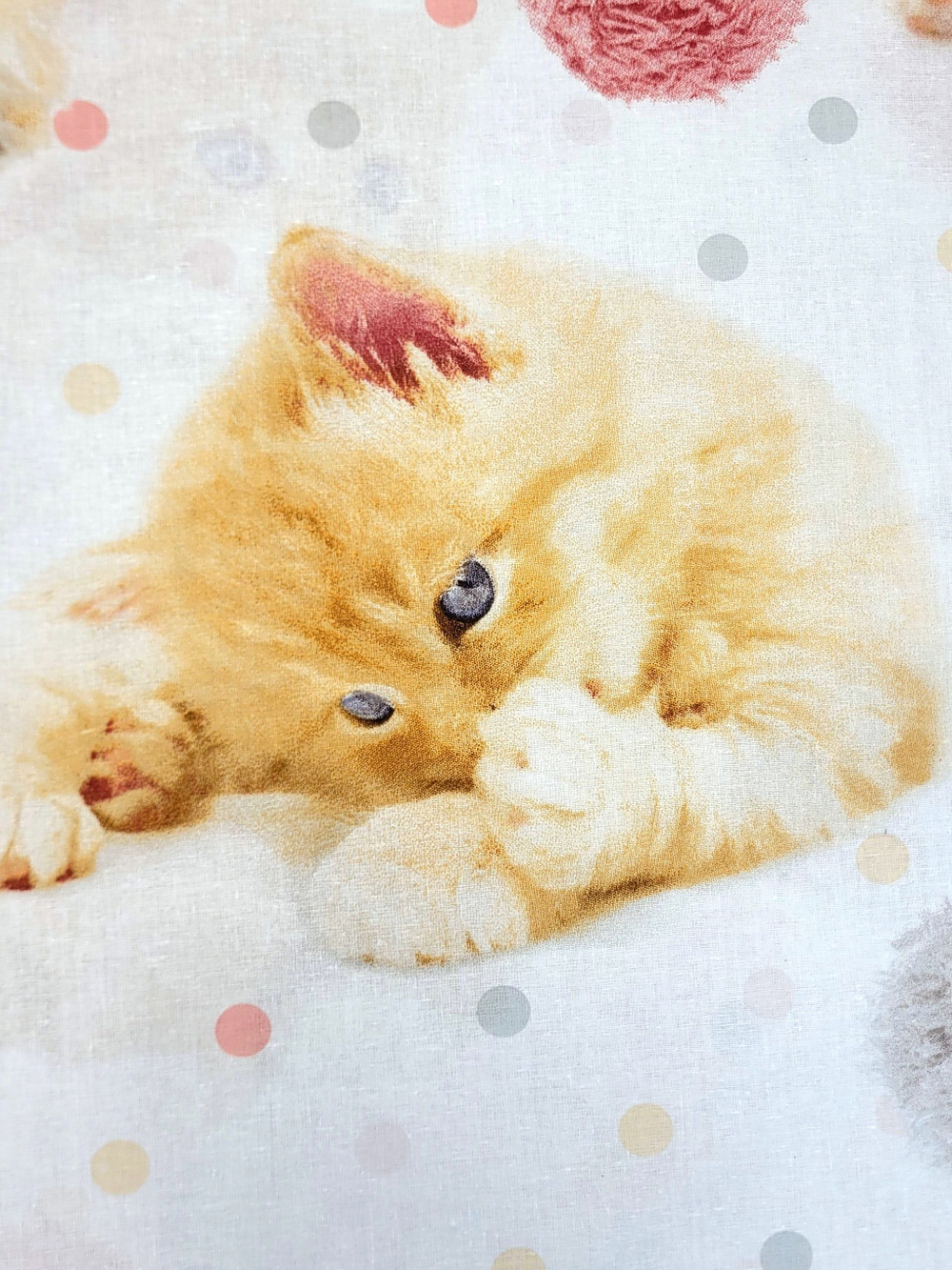 8м. Ткань для шитья детская, "Рыжие котята",перкаль, ширина 150см, хлопок 100%, плотность 102, отрез 150х800см