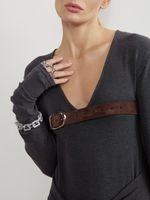 БАЗОВЫЙ РЕМЕНЬ С МЯТОЙ ПРЯЖКОЙ ЗАМША ТЕМНЫЙ ШОКОЛАД