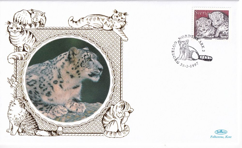 Конверт Первого дня Швеции от 28 февраля 1997 года с маркой и спецгашением