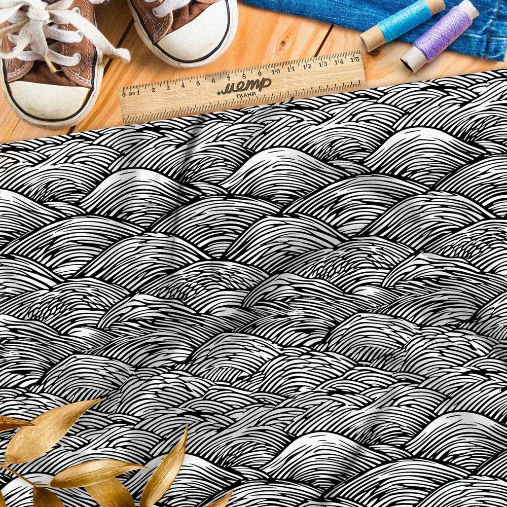 Ткань Барби графический океан