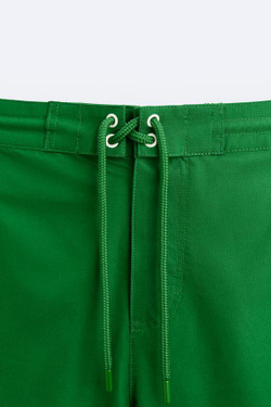 ZARA ПЛАВКИ С ЦВЕТОЧНЫМ ПРИНТОМ, ЗЕЛЕНЫЙ