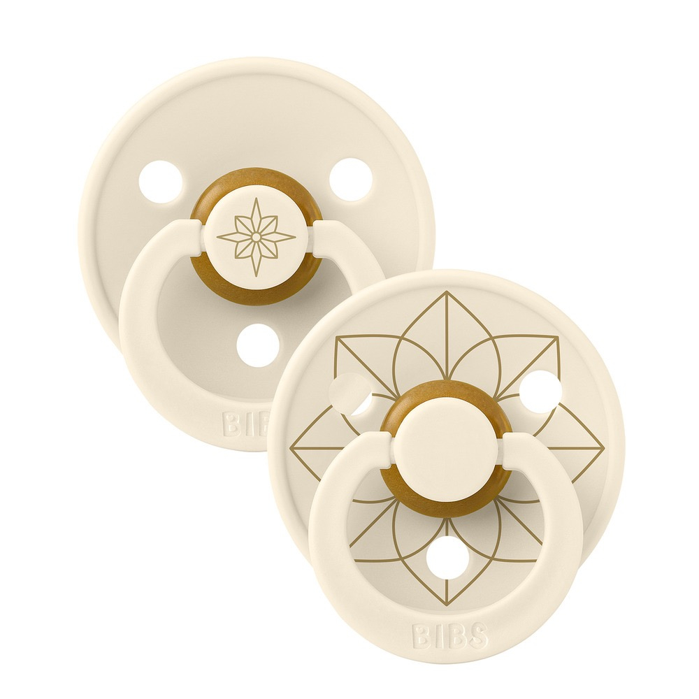 Набор пустышек BIBS Studio Colour - Noor - Ivory/Gold, 0-6 месяцев
