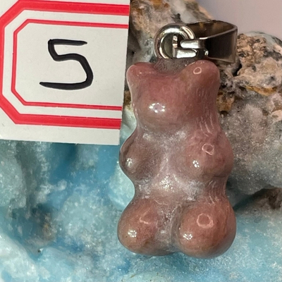 36939 Родонит Кулон Мишка 10*17мм