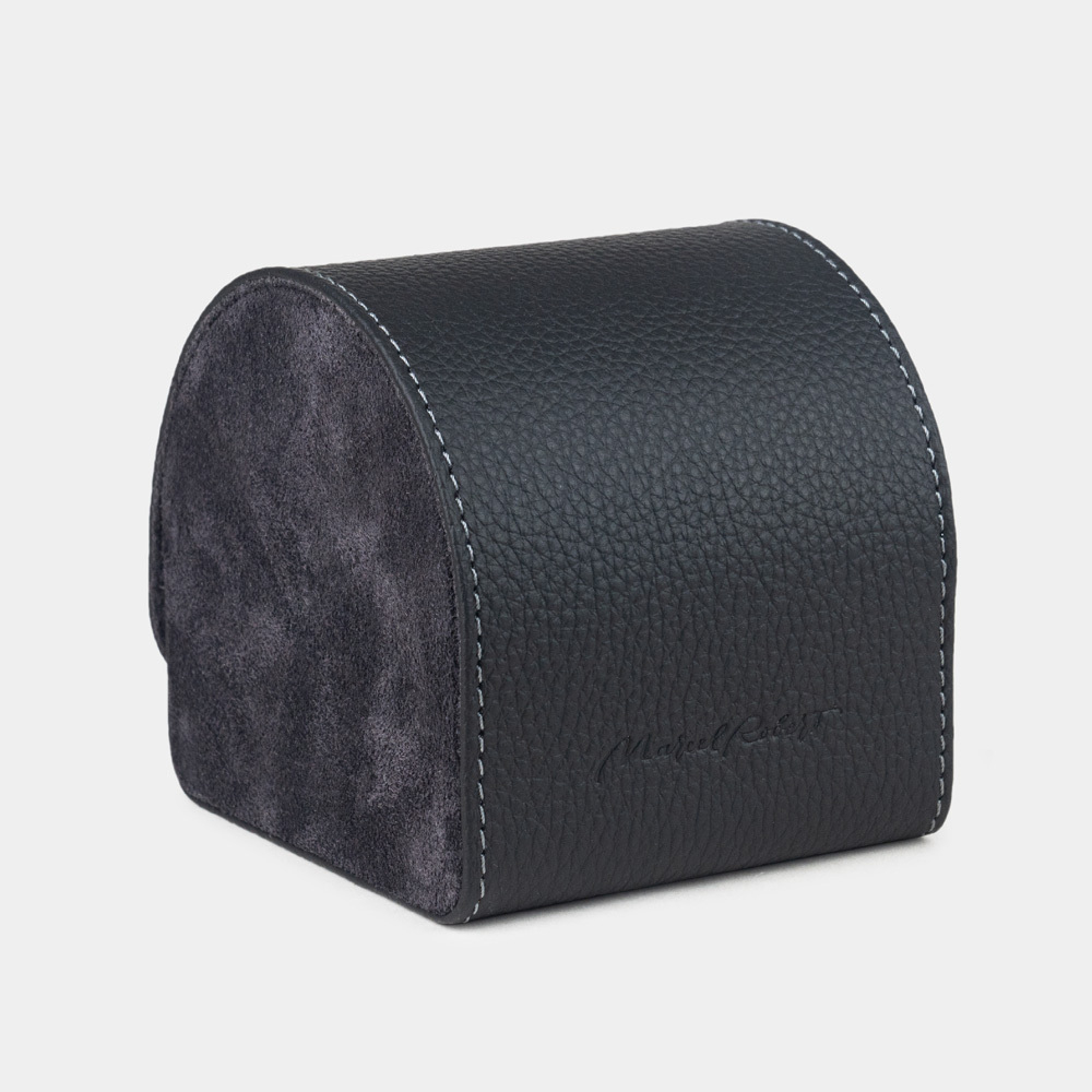 Коробка для часов из кожи теленка, черного цвета