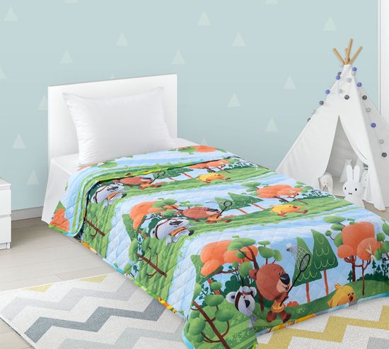 Покрывало стеганое детское Медвежата поплин 140x210 см