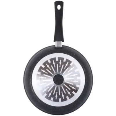 Сковорода 28*6,5см со съемной ручкой «Marble Induction» (темный мрамор) смти282а