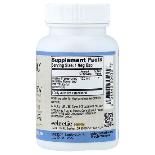 Eclectic Herb, пиретрум, 125 мг, 90 вегетарианских капсул