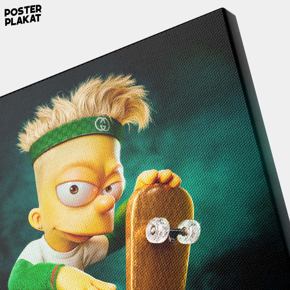 Картина Симпсон / The Simpsons в Gucci, холст с печатью на подрамнике, интерьерная, Постер Плакат