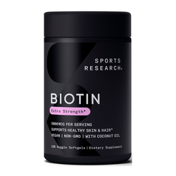 Sports Research, Biotin 5000 mcg, Биотин 5000 мкг, 120 капсул