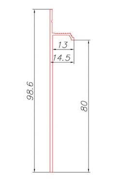 Плинтус скрытого монтажа Pro Design Universal 235 любой цвет, 2700x14,5x100 мм