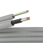 Электротруба ПВХ гибкая гофр. д.16мм, цвет серый, с проводом ПуВ 3х2,5мм² РЭК "ГОСТ+", 50м