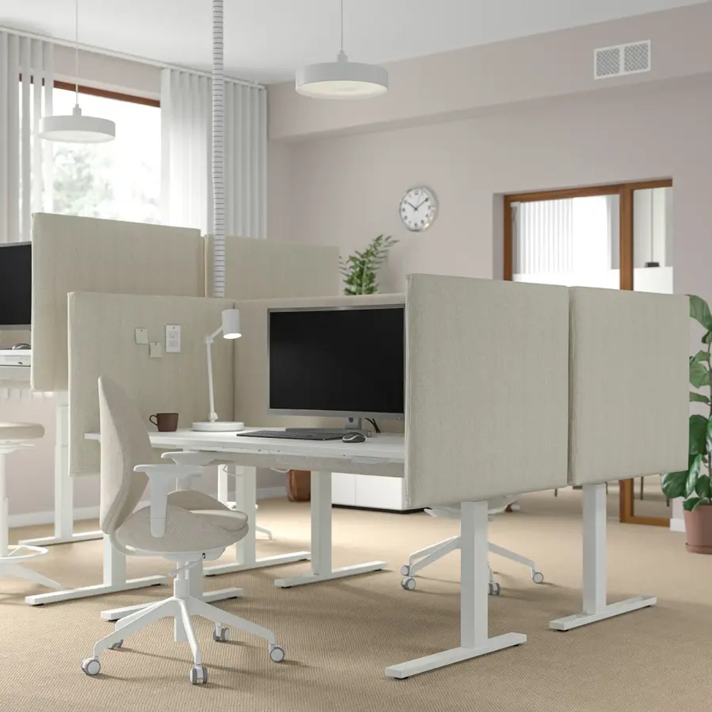 Письменный стол с регулировкой по высоте - IKEA MITTZON/МИТТЗОН ИКЕА, 160х80х62-126 см, белый