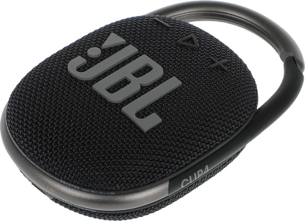 Колонка портативная JBL Clip 4, 5Вт, черный [jblclip4blk]