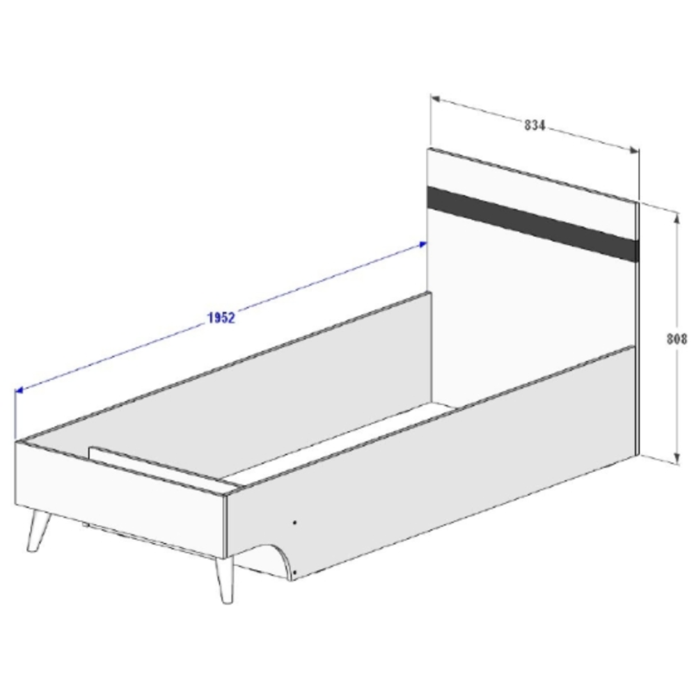 Уголок школьника Омега 3 кровать №1 800*1900 без основания